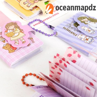 Oceanmapdz สมุดโน้ต ขนาดเล็ก พกพาง่าย พร้อมพวงกุญแจ และที่จดบันทึก ลายผลไม้ DIY สําหรับสํานักงาน โรงเรียน