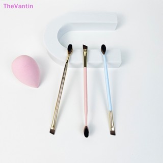 Thevantin แปรงแต่งหน้า สองหัว ขนแปรงไฟเบอร์เทียม นุ่ม อายแชโดว์ อายไลเนอร์ คิ้ว จมูก คอนทัวร์ al เครื่องมือแต่งหน้า ของดี