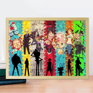 จิ๊กซอว์ไม้ รูปการ์ตูนอนิเมะ One Piece Zoro Luffy Nami Chopper Sanji Decomperal สองมิติ สําหรับเก็บสะสม