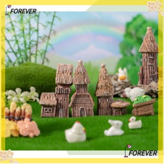 Forever ตุ๊กตาเรซิ่น รูปกระท่อม ขนาดเล็ก สําหรับตกแต่งบ้าน DIY