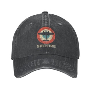 หมวกเบสบอล ผ้าฝ้าย ระบายอากาศ ลายนักบิน Jet Fighter WW2 War Spitfire สไตล์วินเทจ สําหรับผู้ชาย และผู้หญิง