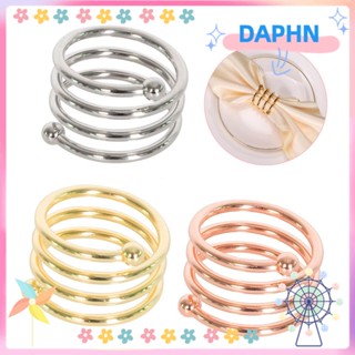 Daphs แหวนรัดผ้าเช็ดปาก สีเงิน สําหรับตกแต่งโต๊ะอาหารค่ํา ปาร์ตี้