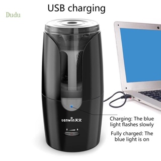 Dudu เครื่องเหลาดินสอไฟฟ้าอัตโนมัติ ชาร์จ USB สําหรับโรงเรียน สํานักงาน เด็กผู้ชาย ผู้หญิง 6-12 มม.