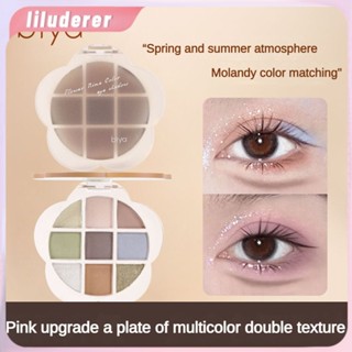 Biya Throbbing Flower Mist อายแชโดว์เก้าสี ไฮไลท์ Brightening Pearlescent Matte Natural Color Spring And Summer Eyeshadow HO