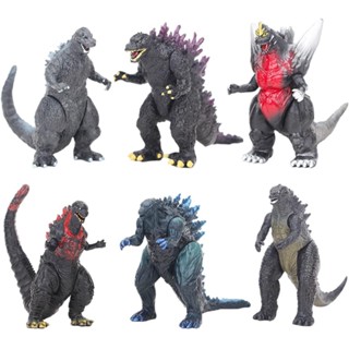 ฟิกเกอร์ Godzilla ขนาดเล็ก อุปกรณ์เสริม สําหรับตกแต่งสวน ห้อง ปาร์ตี้ 6 ชิ้น