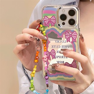 [พร้อมส่ง] เคสป้องกันโทรศัพท์มือถือกระจก พร้อมสายคล้องมือ สําหรับ Apple iPhone 15 14 13 12 11 PROMAX XS XR XSMAX SE2020 6 7 8PLUS MINI