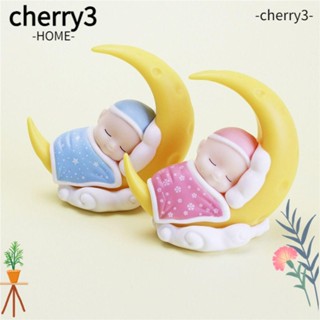 Cherry3 ตุ๊กตาพระจันทร์ พลาสติก สีฟ้า สีชมพู สําหรับตกแต่งภูมิทัศน์