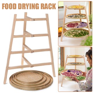 New Drying Rack Wooden Four-tier Kitchen Food Drying Rack Drying In the Sun