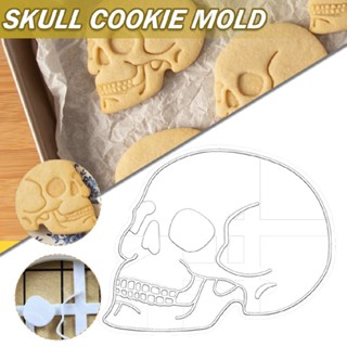 New 1pc Plastic Skull Biscuit Cutter Mold White Baking Tool DIY Cookie Mold