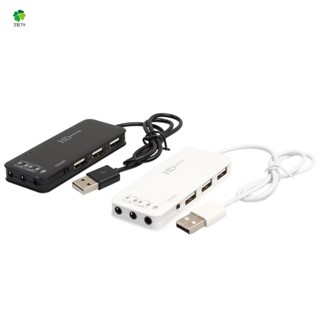 อะแดปเตอร์ไมโครโฟน 3 พอร์ต Usb 2.0 Hub External 7.1Ch สําหรับ Pc