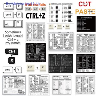Buildvictories11 สติกเกอร์ไกด์แป้นพิมพ์ Windows Adobe Photoshop อ้างอิงเร็ว 30 ชิ้น