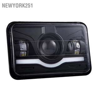 Newyork251 4x6 นิ้ว LED ไฟหน้า 45W 9-32V DC IP68 กันน้ำสีขาวสีแดง DRL ไฟเลี้ยวสูงต่ำสำหรับรถออฟโรด ATV เรือ รถบัส