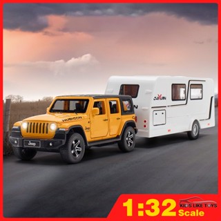 Klt โมเดลรถยนต์ 1:32 Jeep Wrangler Rubicon Caravan โลหะผสม ของเล่นสําหรับเด็กผู้ชาย