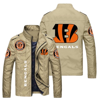 NFL bengals football team jacket outdoor sports loose thin cardigan stand collar windbreaker