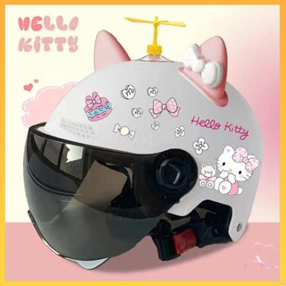 หมวกกันน๊อค หมวกกันน๊อคเด็ก 3C ได้รับการรับรอง hellokitty หมวกกันน็อคแบตเตอรี่ไฟฟ้ารถ kt แมวชายและหญิงผู้ใหญ่เด็กใหญ่น่ารักสาวหมวกนิรภัยหมวกนิรภัย