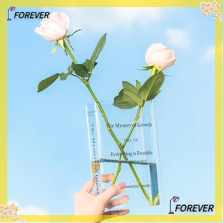 Forever แจกันดอกไม้อะคริลิคใส ทรงสี่เหลี่ยม สไตล์โมเดิร์น สําหรับตกแต่งบ้าน งานแต่งงาน สํานักงาน ห้องนั่งเล่น