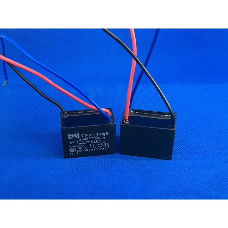 CBB61 4UF/1.5 UF 300V 3 สาย Dual Capacitor พัดลมพัดลมเพดานโคมไฟความเร็วหมุนเวียนวิ่ง Capacitor
