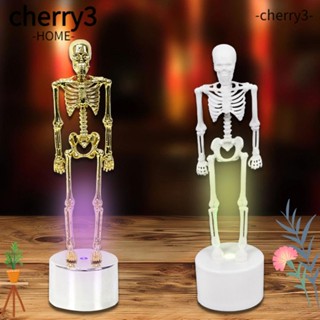 Cherry3 โคมไฟโครงกระดูก พลาสติก สีทอง และสีขาว สําหรับตกแต่งโต๊ะสยองขวัญ