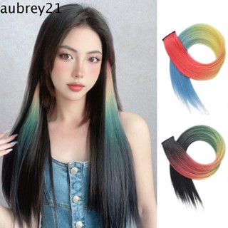 Aubrey1 ยางมัดผมไฟเบอร์ แบบถัก ทนความร้อน ไล่โทนสี DIY สําหรับเด็กผู้หญิง