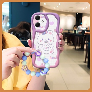 youth interest Phone Case For Redmi Note12 5G China texture flower Full edging Soft For Girls Pendants Love bracelet lovely