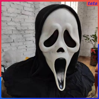 ผู้หญิง ผู้ชาย กรี๊ด Ghost Face Mask Shroud Hood Halloween Horror Mask Scary Fancy Dress (tata.th)