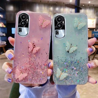 พร้อมส่ง เคสโทรศัพท์มือถือแบบนิ่ม ใส ลายผีเสื้อ ท้องฟ้ากลางคืน หรูหรา สําหรับ OPPO Reno10 Pro Plus Pro+ 5G