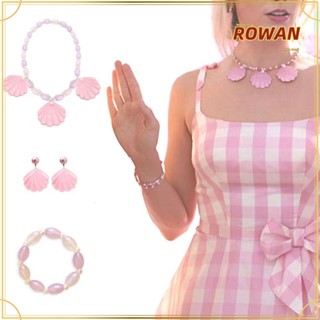 Rowans สร้อยคอ จี้รูปเปลือกหอย สีชมพู สําหรับตุ๊กตาบาร์บี้ DIY