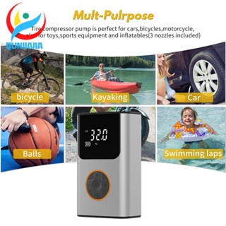 [Qunjiajia.th] เครื่องปั๊มลมยางรถยนต์ 150 PSI 2000mAh สําหรับรถมอเตอร์ไซด์