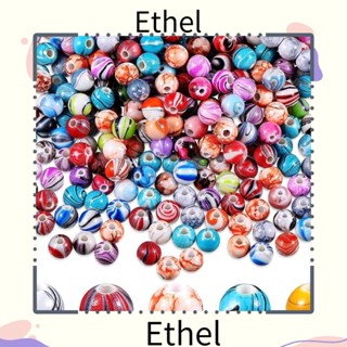 Ethel1 ลูกปัดอะคริลิค ทรงกลม 8 มม. หลากสี สําหรับทําเครื่องประดับ ต่างหู DIY 500 ชิ้น