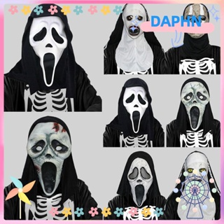 Daphs Ghostface พร็อพคอสเพลย์ หน้ากรีดร้องน่ากลัว แฟชั่น|ชุดคอสเพลย์ตลก Death สําหรับผู้หญิง และผู้ชาย