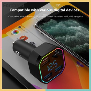 ★ Forthefu ★  อะแดปเตอร์ชาร์จเร็ว 66W Type C DC5.0V 3.1A 4 พอร์ต PD QC3.0 3.1A USB Type-C LED ดิจิทัล ความเร็วสูง สําหรับเดินทาง