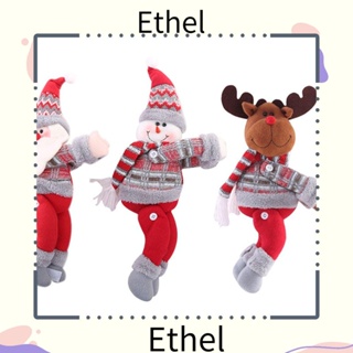 Ethel1 บักเกิลรัดผ้าม่าน ลายคริสต์มาส สโนว์แมน กวาง ซานตาคลอส สําหรับตกแต่งบ้าน