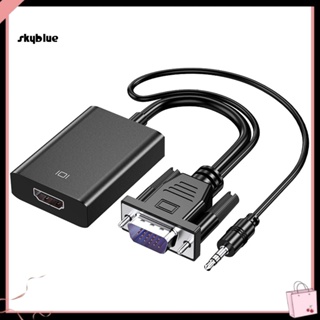 [Sy] อะแดปเตอร์แปลงสายเคเบิ้ล VGA ตัวผู้ เป็น HDMI ตัวเมีย ความคมชัดสูง 1080P สําหรับ PC แล็ปท็อป DVD