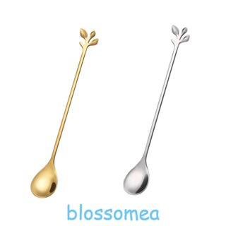 Blossomea ช้อนส้อมสเตนเลส ด้ามจับยาว สร้างสรรค์ สําหรับคนกาแฟ ขนมหวาน 6 ชิ้น ต่อชุด