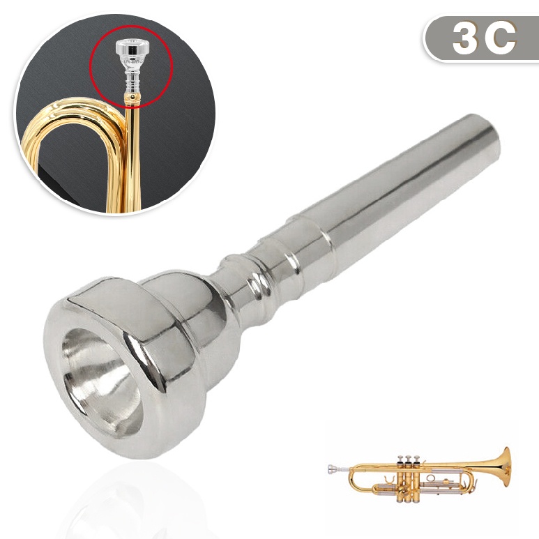 Trumpet Mouthpiece 3c 5c 7c Trumpet Accessories, Brass Trumpet Mouthpiece  Set For Beginners (gold)