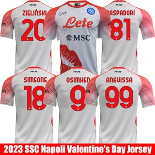 Ssc เสื้อกีฬาแขนสั้น ลายทีมชาติฟุตบอล Napoli Valentines Day Zielinski Osimhen Angvissa Simeone Raspadori