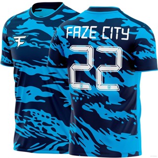 เสื้อกีฬาแขนสั้น ลายทีมฟุตบอล Manchester City Jersey Faze City พลัสไซซ์ 2022-2023