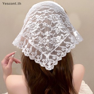 Yescont ที่คาดผม ผ้าโพกหัว ผ้าพันคอ ลูกไม้ ลายดอกไม้ ผีเสื้อ เครื่องประดับแฟชั่น สําหรับผู้หญิง TH