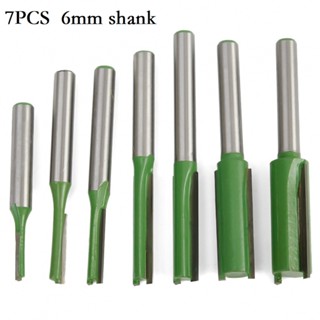 ⚡NEW 8⚡Router Bit 6mm 7Pcs/set Flute Shank Single Double Bit Router Accessories