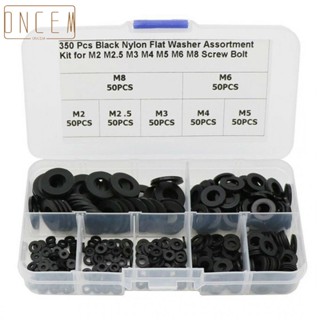 【ONCEMOREAGAIN】Flat Washer Insulation Ring Seal Screw 7 Sizes 350pcs Nylon Assortment