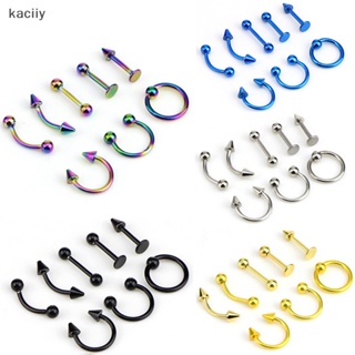 Kaciiy แหวนสเตนเลส คละแบบ 16 กรัม เครื่องประดับหู คิ้ว จมูก ริมฝีปาก 8 ชิ้น