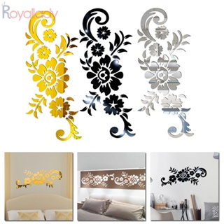 #ROYALLADY#Wall สติกเกอร์ตกแต่งผนัง ลายดอกไม้ ลอกออกได้ ขนาด 50x21.5 ซม.