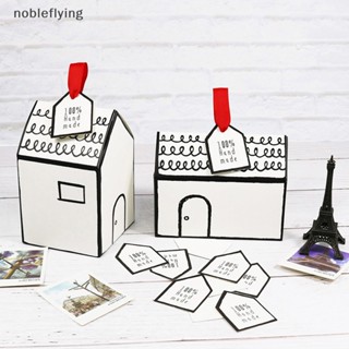 Nf กล่องของขวัญ รูปบ้าน สําหรับใส่ขนม คุ้กกี้ เค้กวันเกิด งานแต่งงาน nobleflying