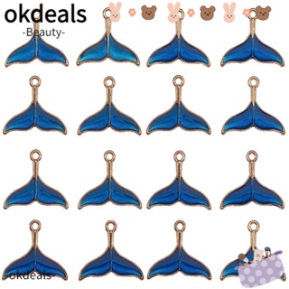 Okdeals จี้หางปลา ชุบเงิน รูปนางเงือก 16*20 มม. 40 ชิ้น สําหรับสร้อยข้อมือ