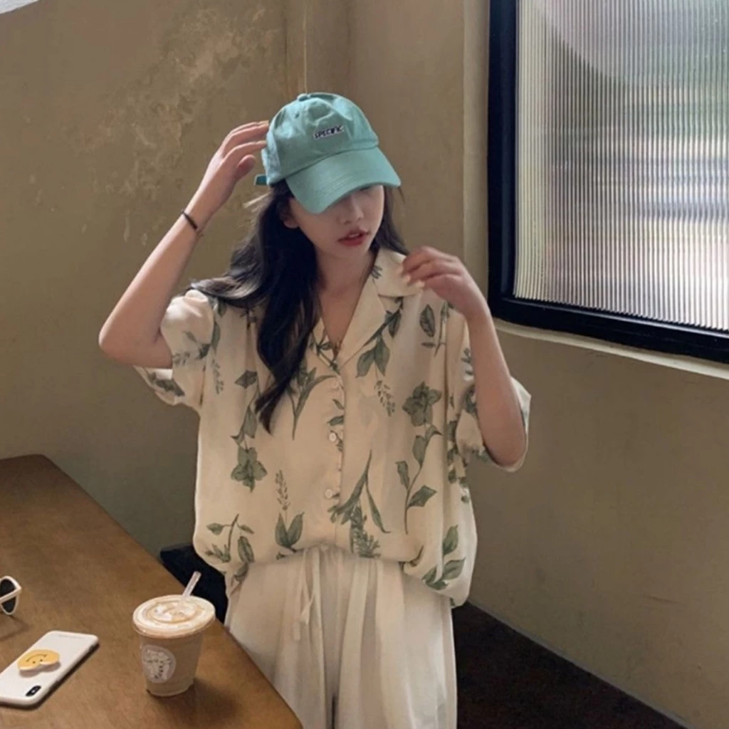 เสื้อเชิ้ตฮาวาย แขนสั้น ลายดอกไม้ สงกรานต์ ผู้หญิง thumbnail 6