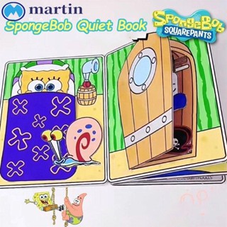 Martin หนังสือผ้าฝ้าย ลายการ์ตูน SpongeBob เสียงเงียบ สําหรับเด็กวัยหัดเดิน