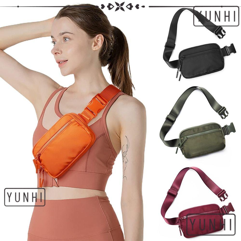 Yunhi กระเป๋าคาดเอว ขนาดเล็ก มีซิป 4 ช่อง น้ําหนักเบา ปรับได้ แฟชั่นสําหรับผู้หญิง และผู้ชาย