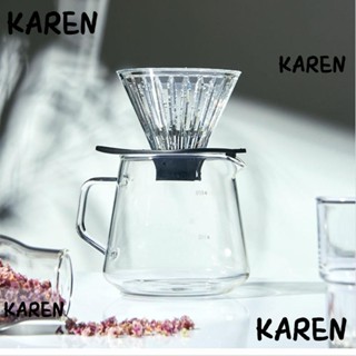 Karen เครื่องชงกาแฟดริป กรวยพลาสติก เรซินใส ใช้ซ้ําได้ สําหรับชงกาแฟเอสเปรสโซ่ ใช้ในบ้าน คาเฟ่ ร้านอาหาร