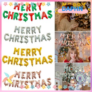 Daphs ลูกโป่งเป่าลม ลายตัวอักษร Merry Christmas สําหรับตกแต่งปาร์ตี้