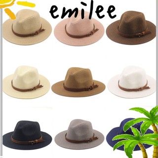 EMILEE Natural Panama Cap Soft Shaped Fedora Hat Straw Hat UV Protection Beach 56-60cm Summer Wide Brim Women/Men Sun Cap/Multicolor